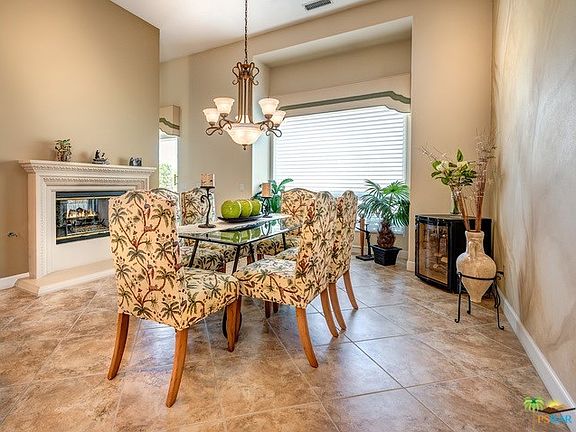 Dining Room with Double sided fireplace