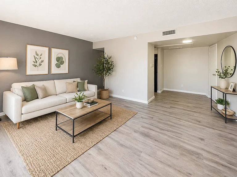 Cozy living room with accent wall
