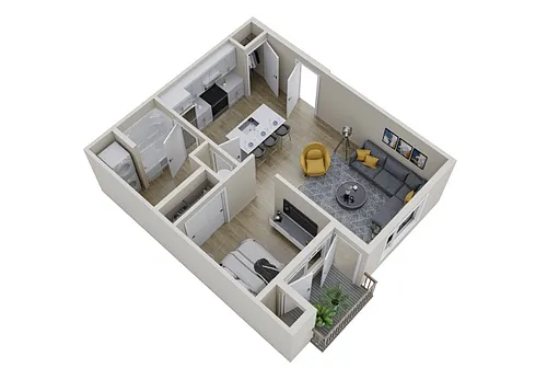 Floor plan Open 1x1 - A1