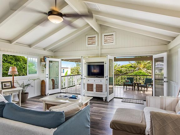 Living room and deck area.