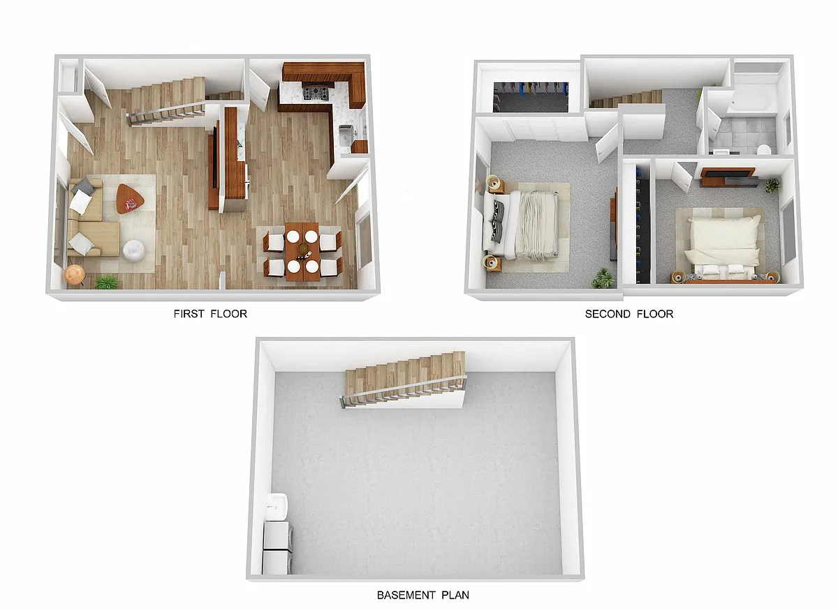 Floor plan 2 Bedroom/1 Bath Townhome