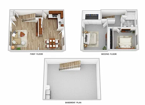 Floor plan 2 Bedroom/1 Bath Townhome