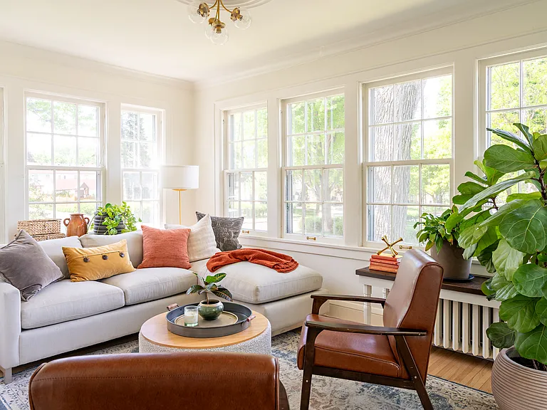 Sun drenched west-facing sunroom.