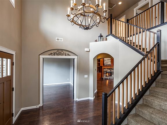 Grand 2-story entry with beautiful chandelier; office just off the entry