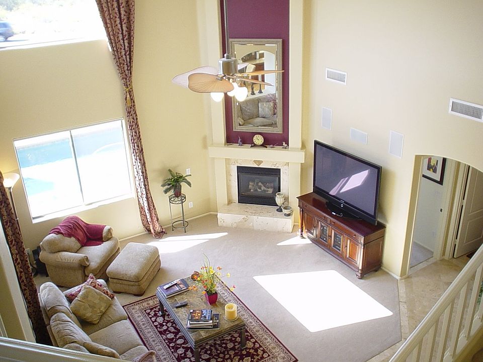 Family Room With Gas Fireplace and surround sound. 