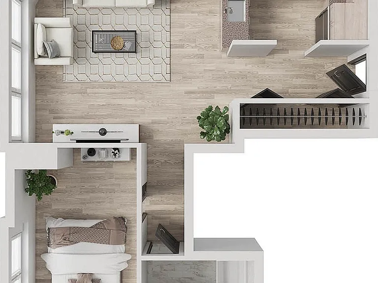V1 | Junior 1-Bedroom Floorplan V1 | Junior 1-Bedroom Floorplan
