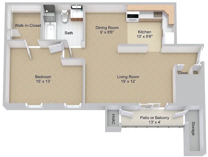 Floor plan One Bedroom