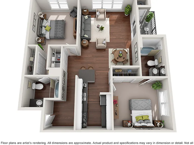 Regal Parc - B1-Phase II - 2 Beds - 2 Baths - 1098 Sq. ft.