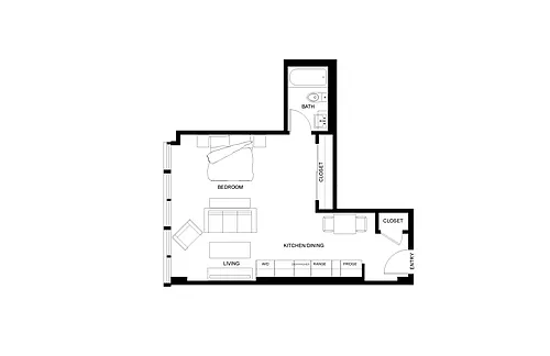Floor plan Studio S10 - North Tower
