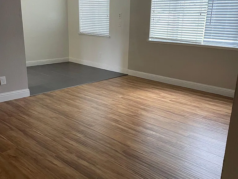 living room and dining area