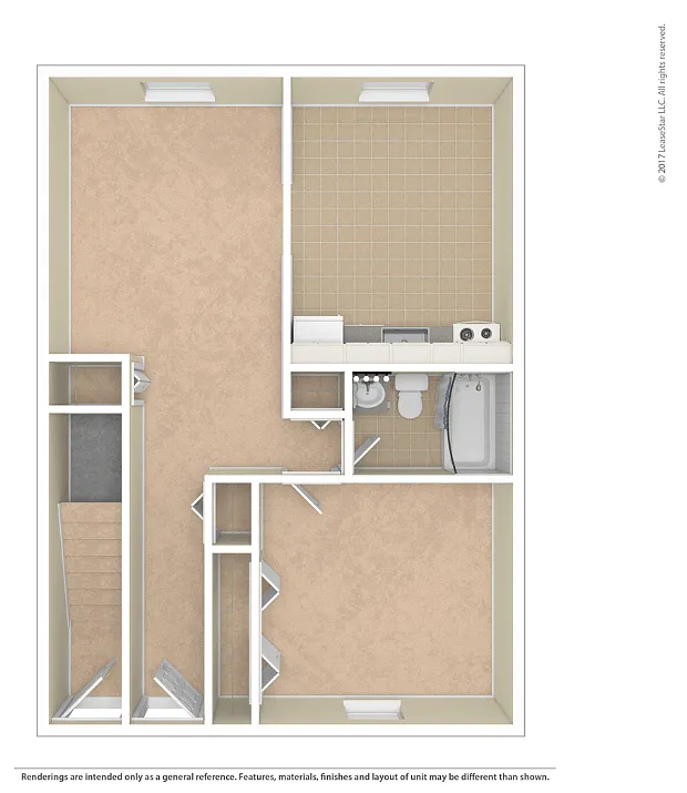 Floor plan Coventry One Bedroom Lower