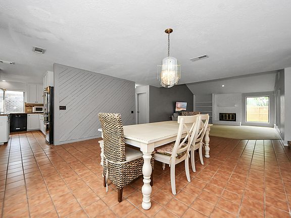 Dining Room with kitchen view and attached living room