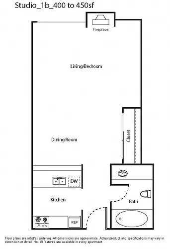 Floor plan Studio A
