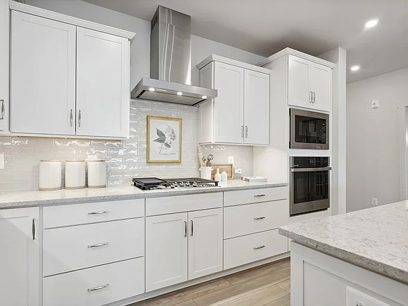 Kitchen with subway tile backsplash