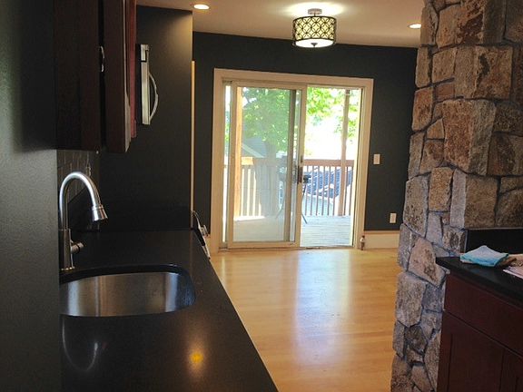 Kitchen with huge deck