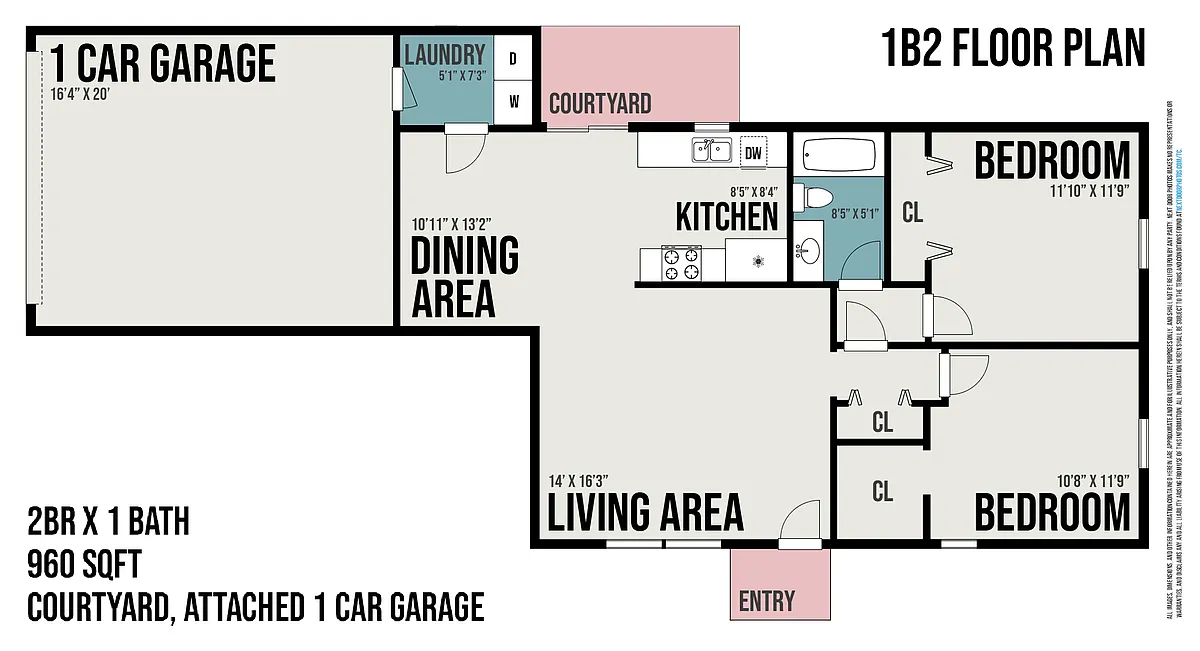 Floor plan 1B2 Townhome