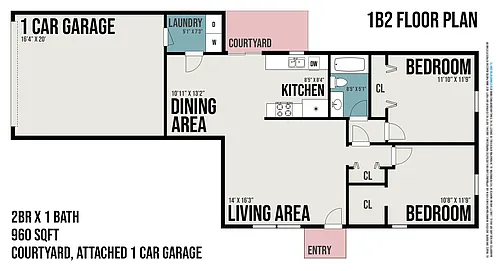 Floor plan 1B2 Townhome