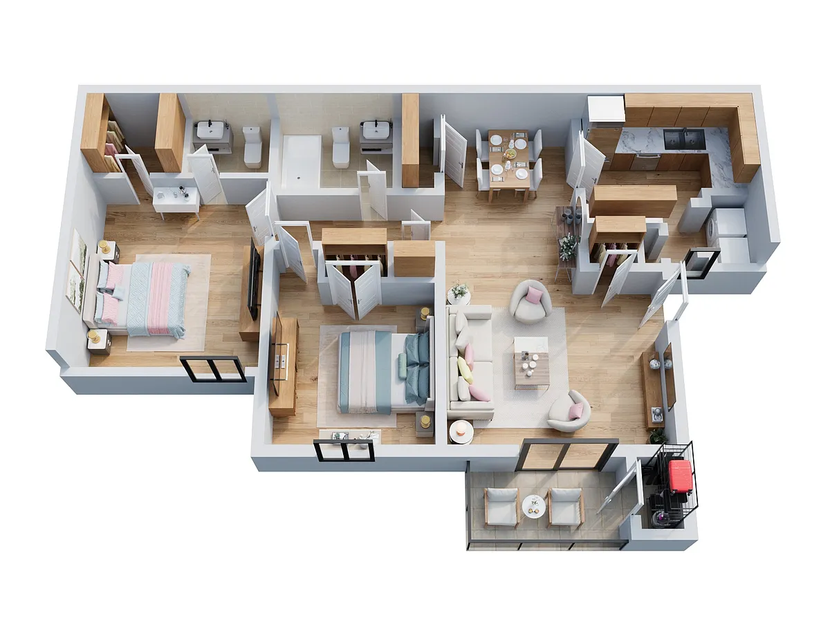 Floor plan 2 Bed | 1.5 Bath