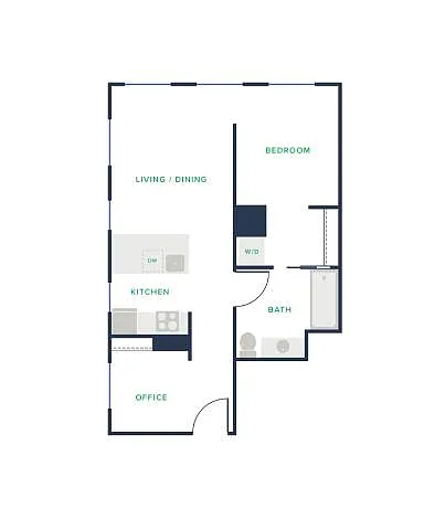 Floor plan 1X1 - J