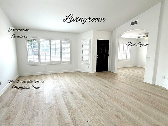 New Wood Tile Throughout Home
Spacious Rooms
Plantation Shutters