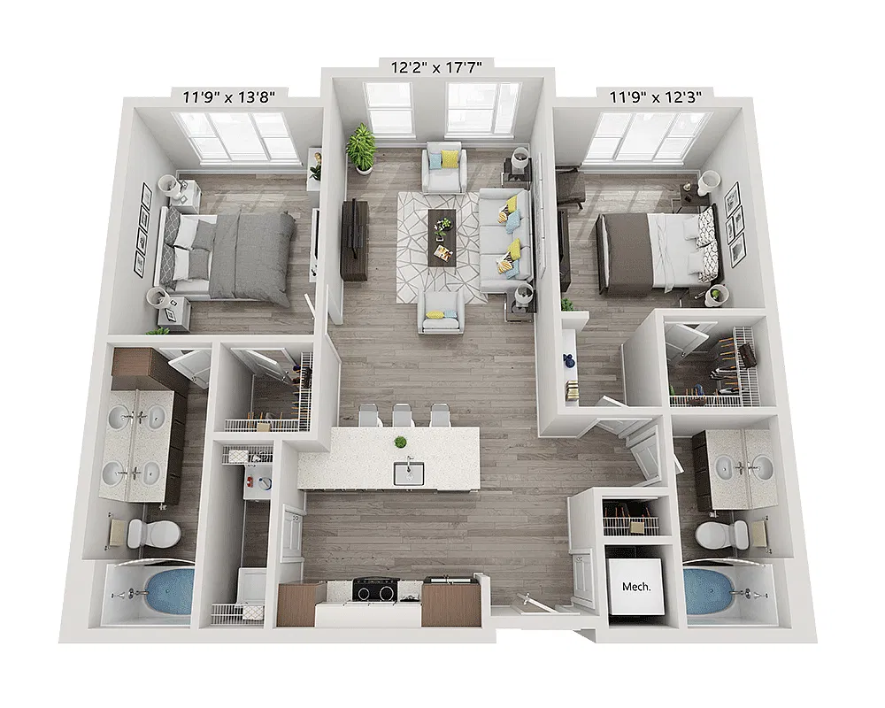 Floor plan Two Bedroom B2L