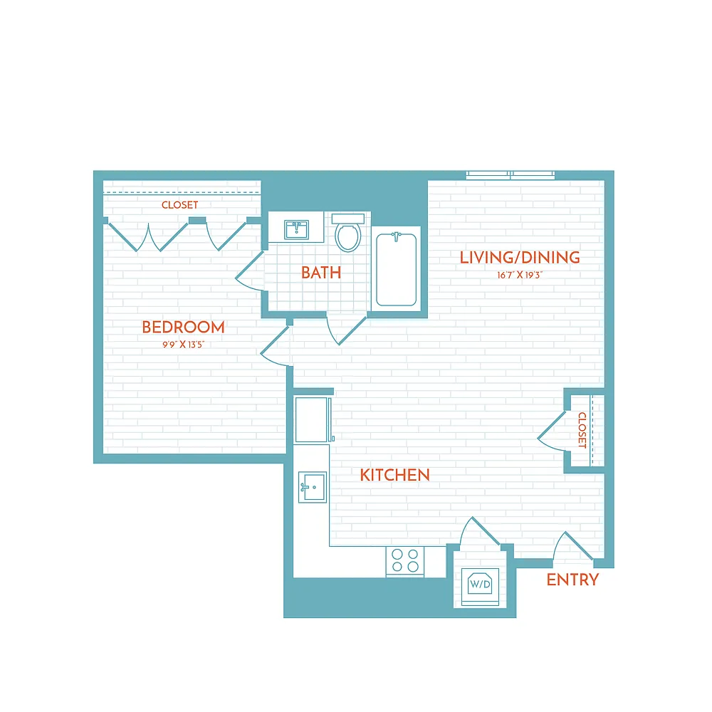 Floor plan A4.1 | 1 Bed | 1 Bath