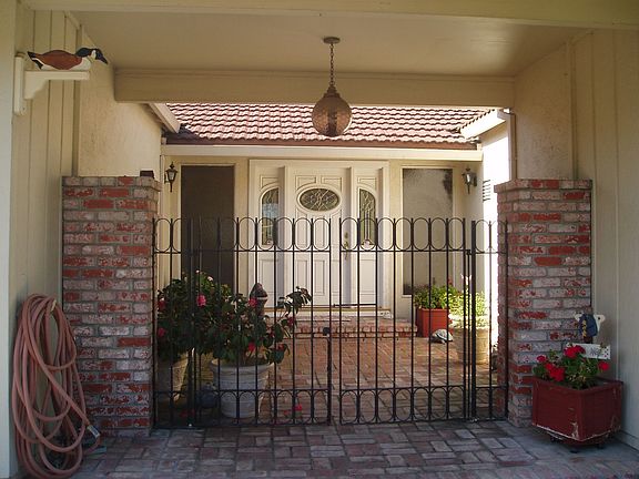 Private brick courtyard