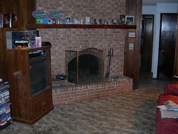 Family Room / Brick Fireplace