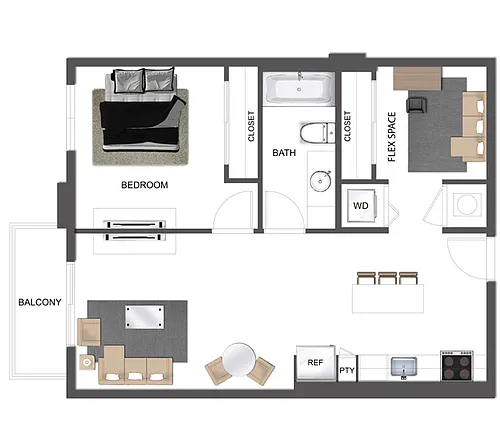 Floor plan A6 + Den