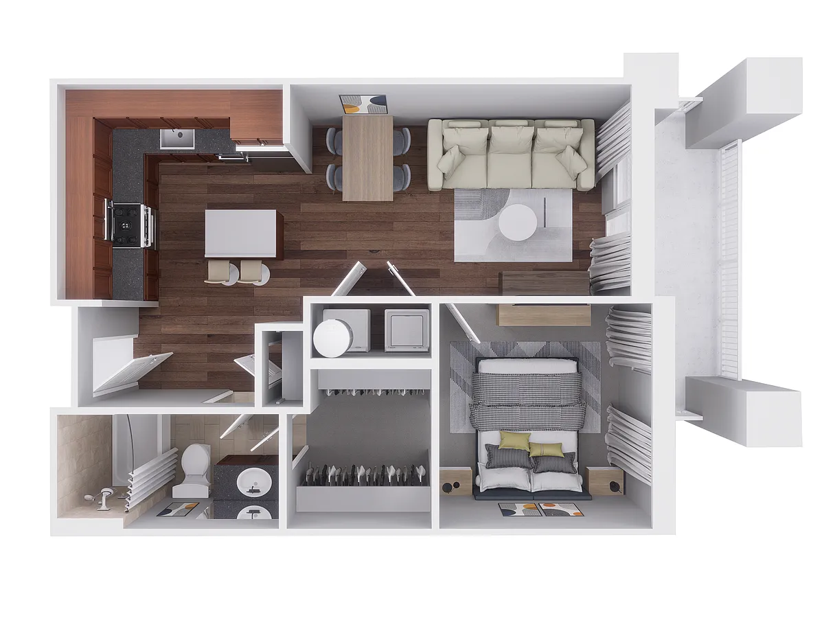 Floor plan 1x1 645 sqft Avanti Reno