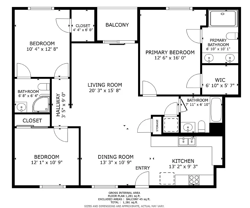Floor plan 3X3 B2