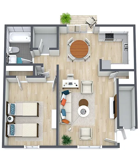Floor plan 1BR - 1BTH