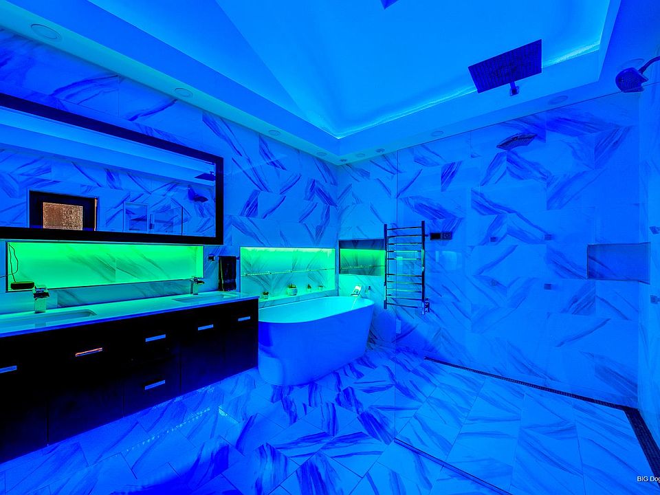 master bathroom with leds on at night can be turned off