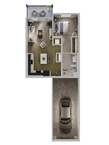 Floor plan 1 Bed 1 Bath A1
