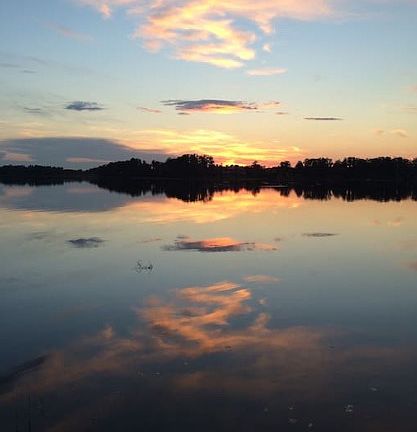 View from dock on calm day