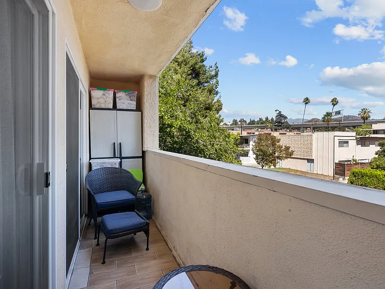 dowstairs balcony