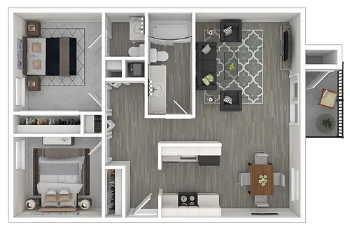 Floor plan Palma | 2 Bed | 1.5 Bath | Standard