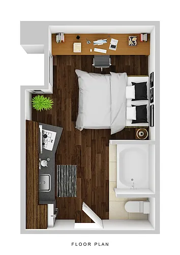 Floor plan Studio Medium-The Pulse