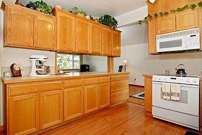 Another view of the kitchen, this one looking toward the living room