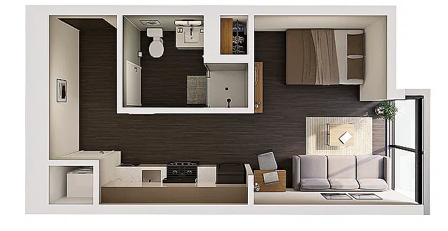 Floor plan Studio Penthouse B