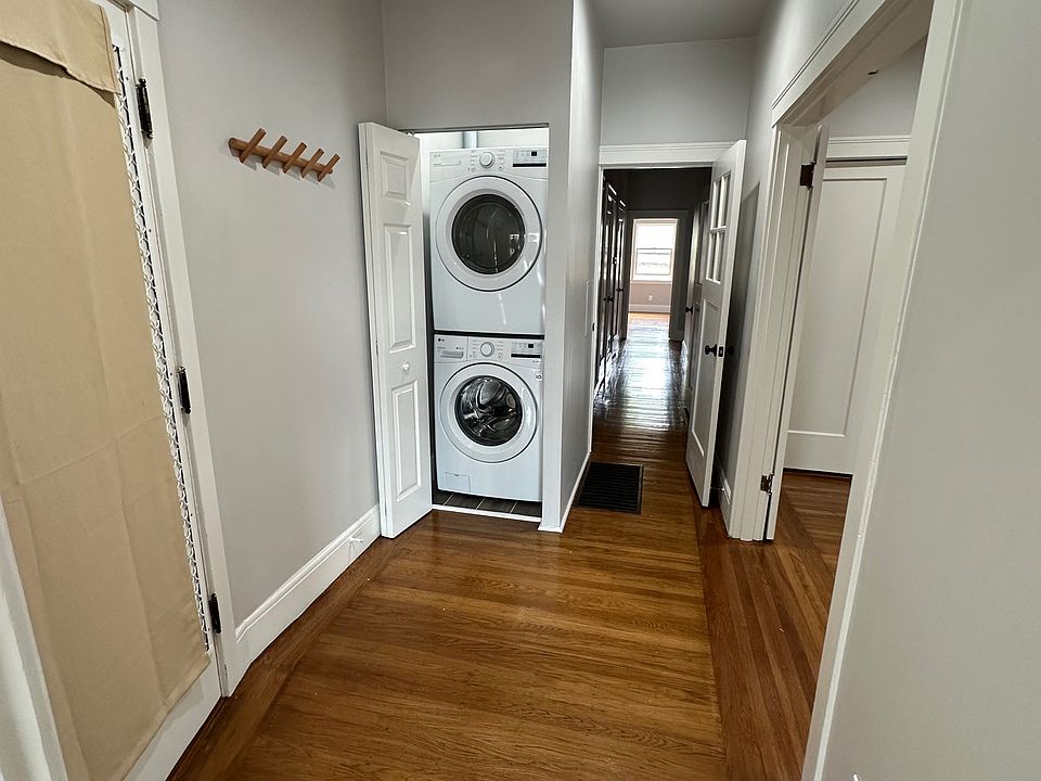 Foyer with laundry in closet