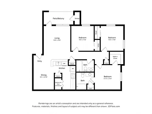 Floor plan Three Bedroom