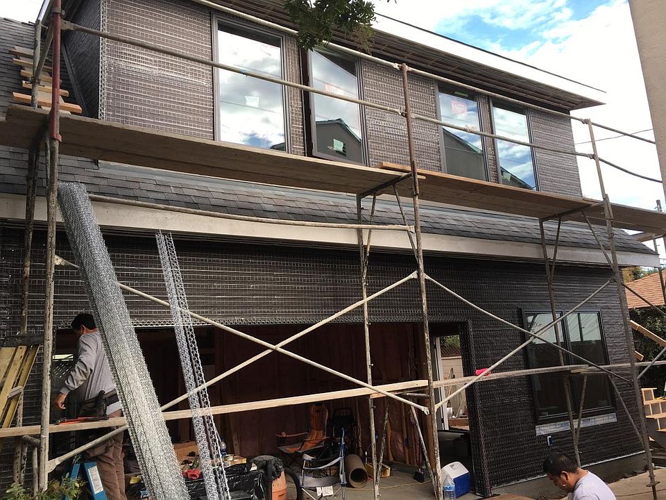 exterior siding is under way