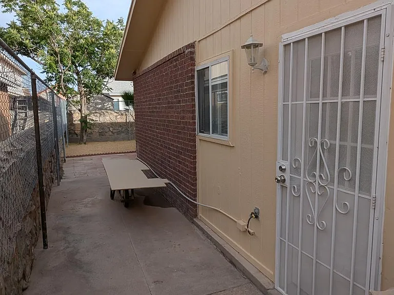 Side yard of house.