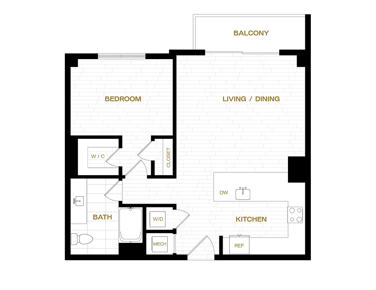 Floor plan 1 Bed/1 Bath-A11