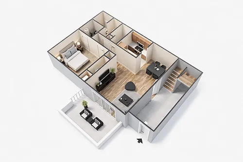 Floor plan 1 Bedroom, 1 Bathroom