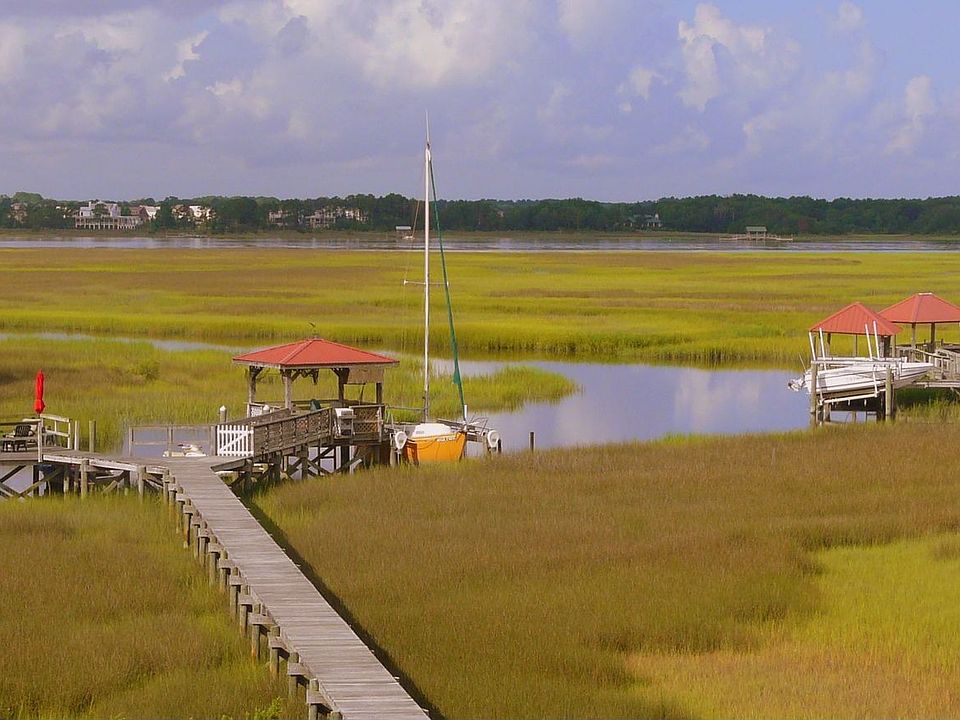 View of dock and Stono River from deck