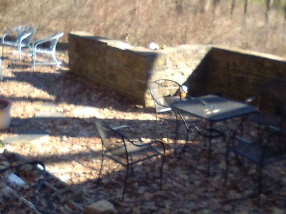 Slate outside deck w/ firepit