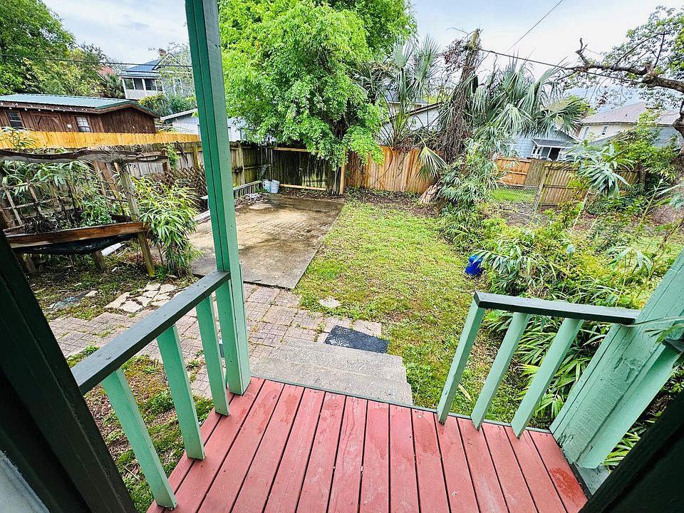 Outdoor fenced backyard