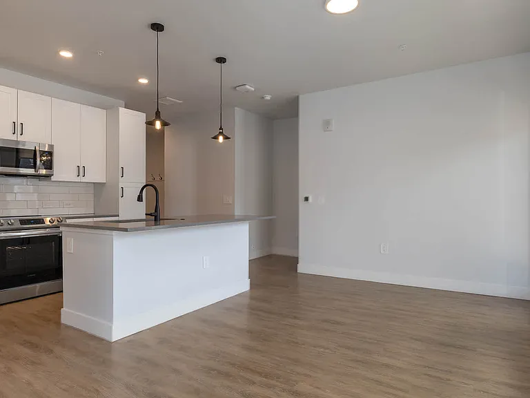 Living Area and Kitchen with Hard Surface Flooring